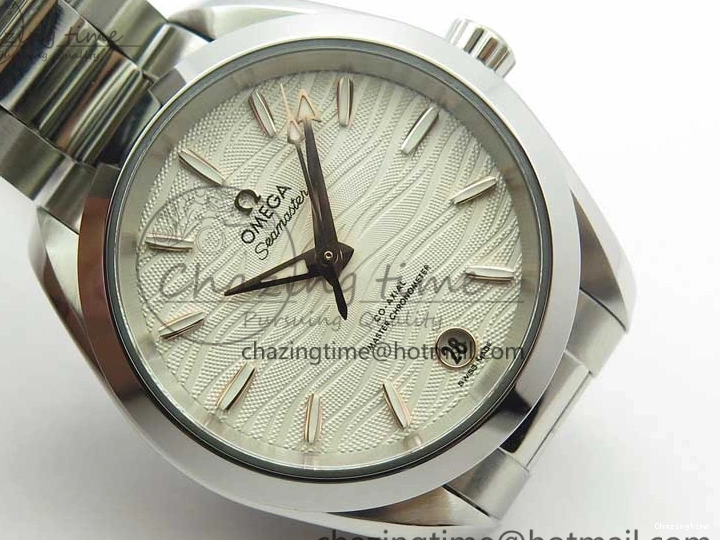 0730 Aqua Terra 150M 34mm Ladies SS VSF 1:1 Best Edition White Wave Dial RG Markers on SS Bracelet A WrinkleFree 7928